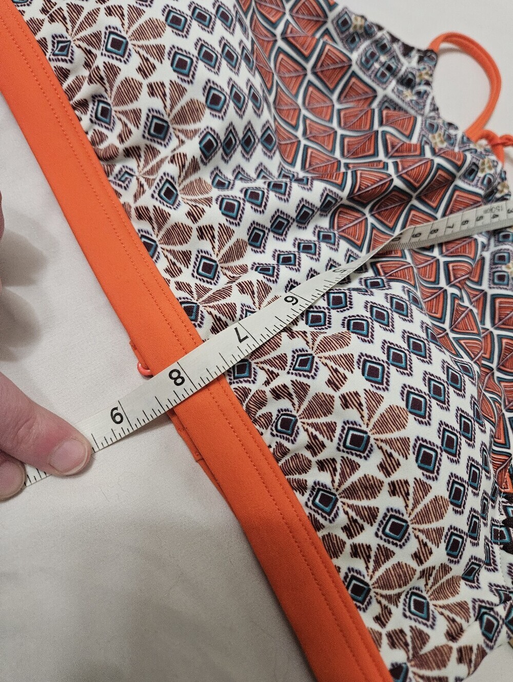Prana Women's Orange Printed Adjustable Bikini Briana Top Swimwear Beach XS! - Picture 7 of 8
